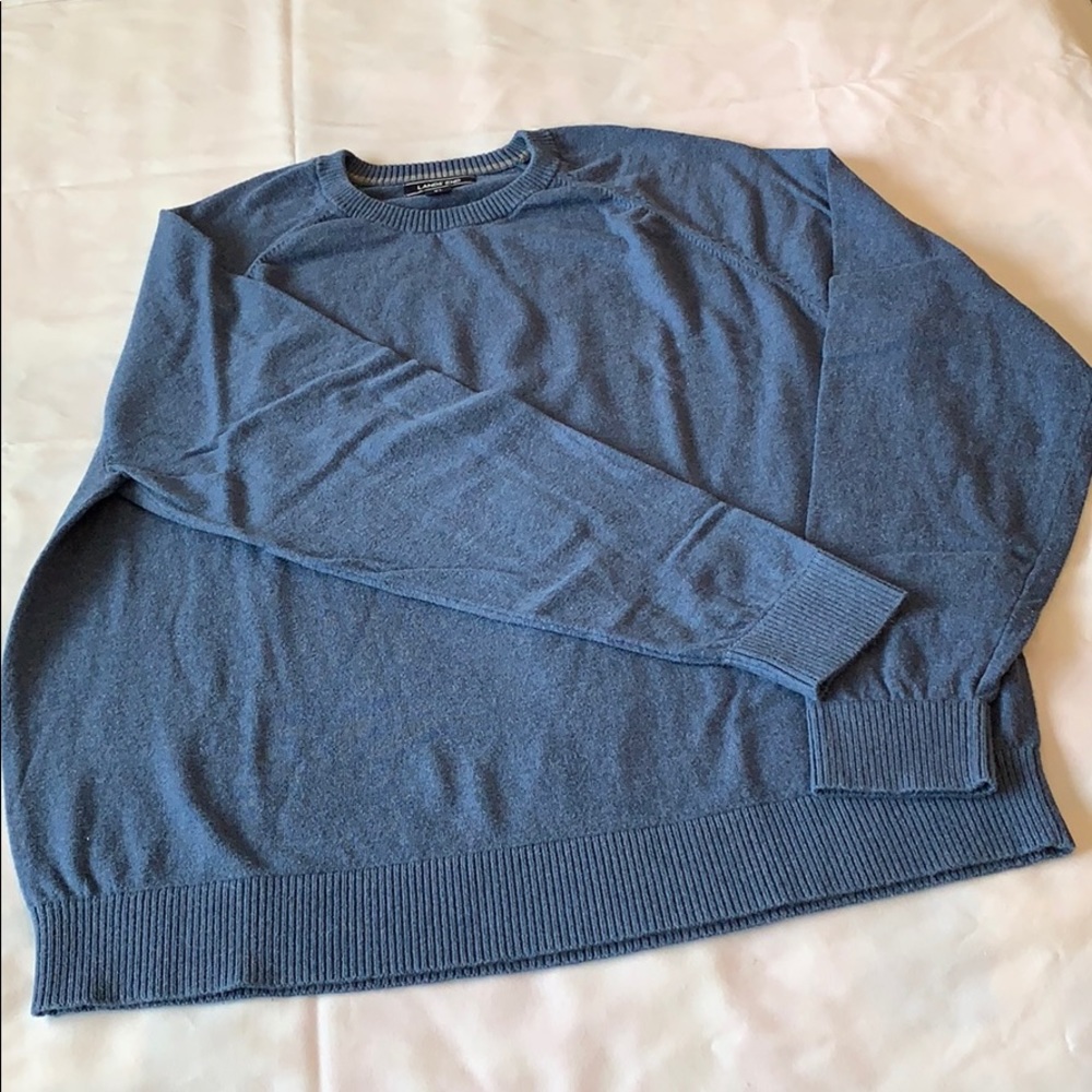 Lands End blue cashmere & cotton sweater